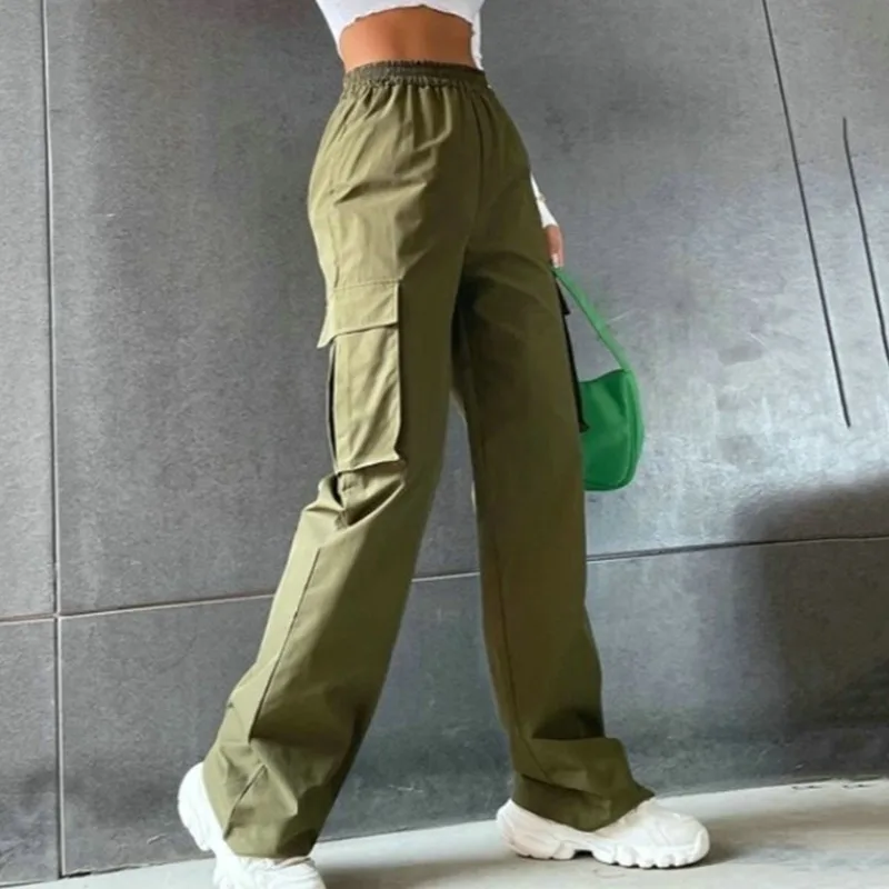 

Свободные брюки-карго в стиле Харадзюку, женская уличная одежда Y2K, широкие мешковатые брюки-карго с высокой талией, женские корейские спортивные штаны для бега в стиле хиппи