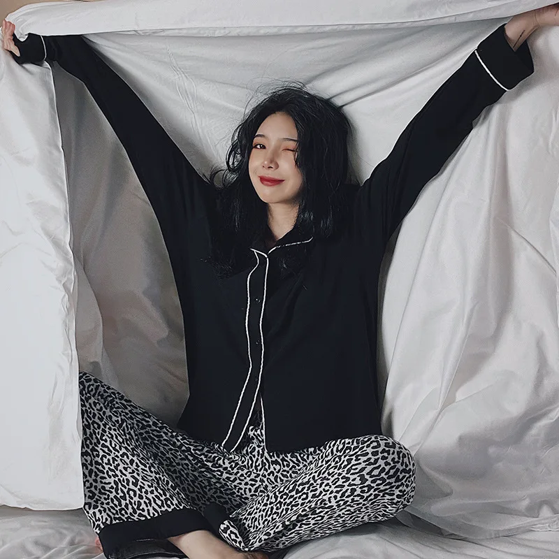 

Autumn Pajamas Women's Long-sleeved Trousers Cardigan Thin Section Cute Sweet Home Service Suit
