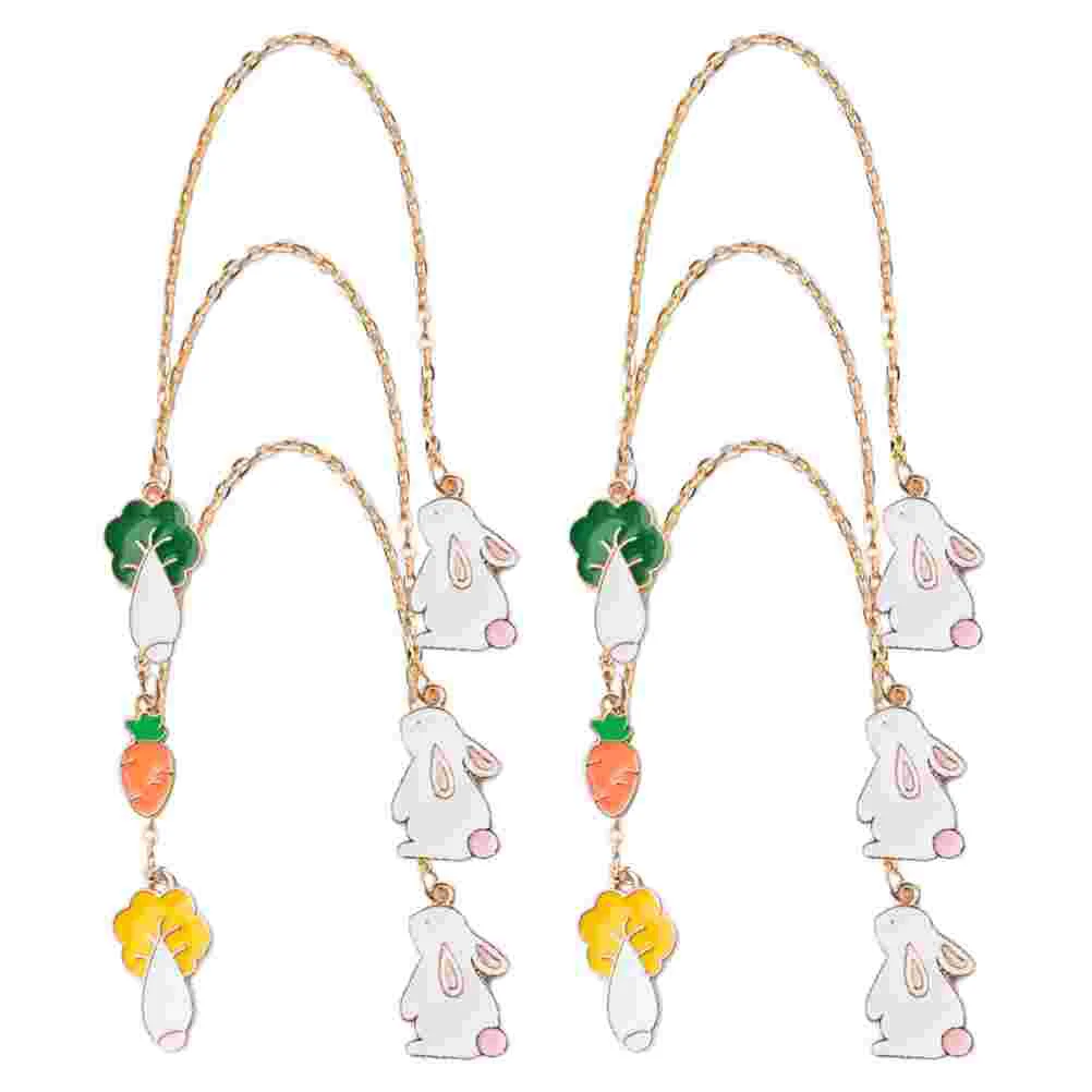 

6pcs Rabbit Decor Bookmarks Book Page Hanging Bookmarks for Gift