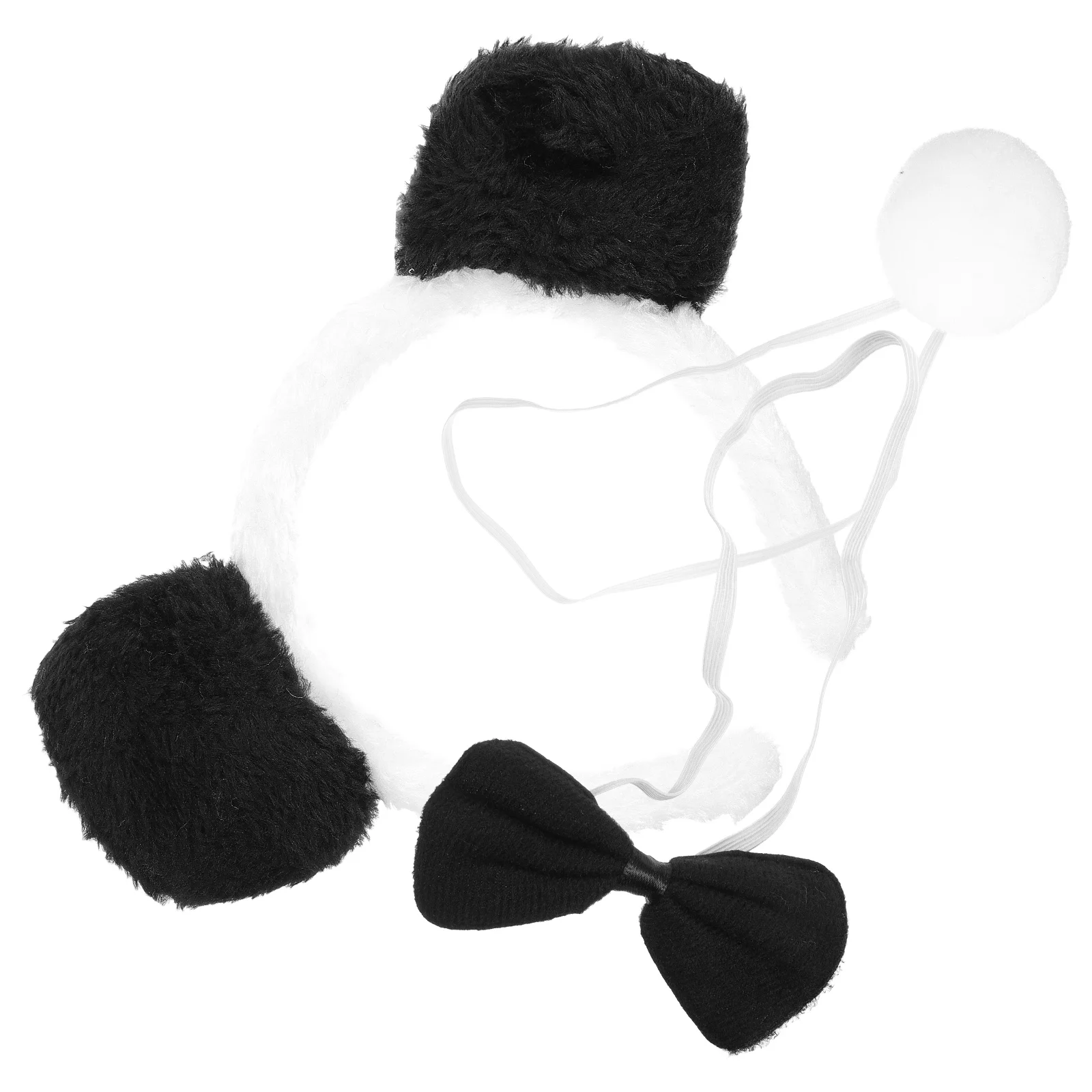 

1 Set Halloween Animal Costumes Panda Ears Headband Bow Tie and Tail for Cosplay