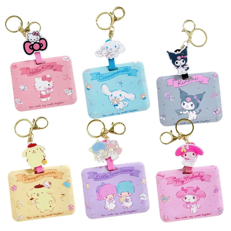 

Милая мультяшная горизонтальная идентификационная защита аниме Sanrioed MyMelody Kuromi Cinnamoroll брелок сумка кулон девочка подарок