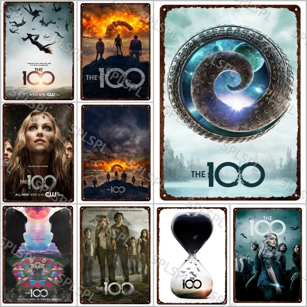 

The 100 Movie Print Metal Plates Science Fiction Art Metal Tin Sign Posters Man Cave Pub Bar Sign Metal Wall Decor Tin Plaques