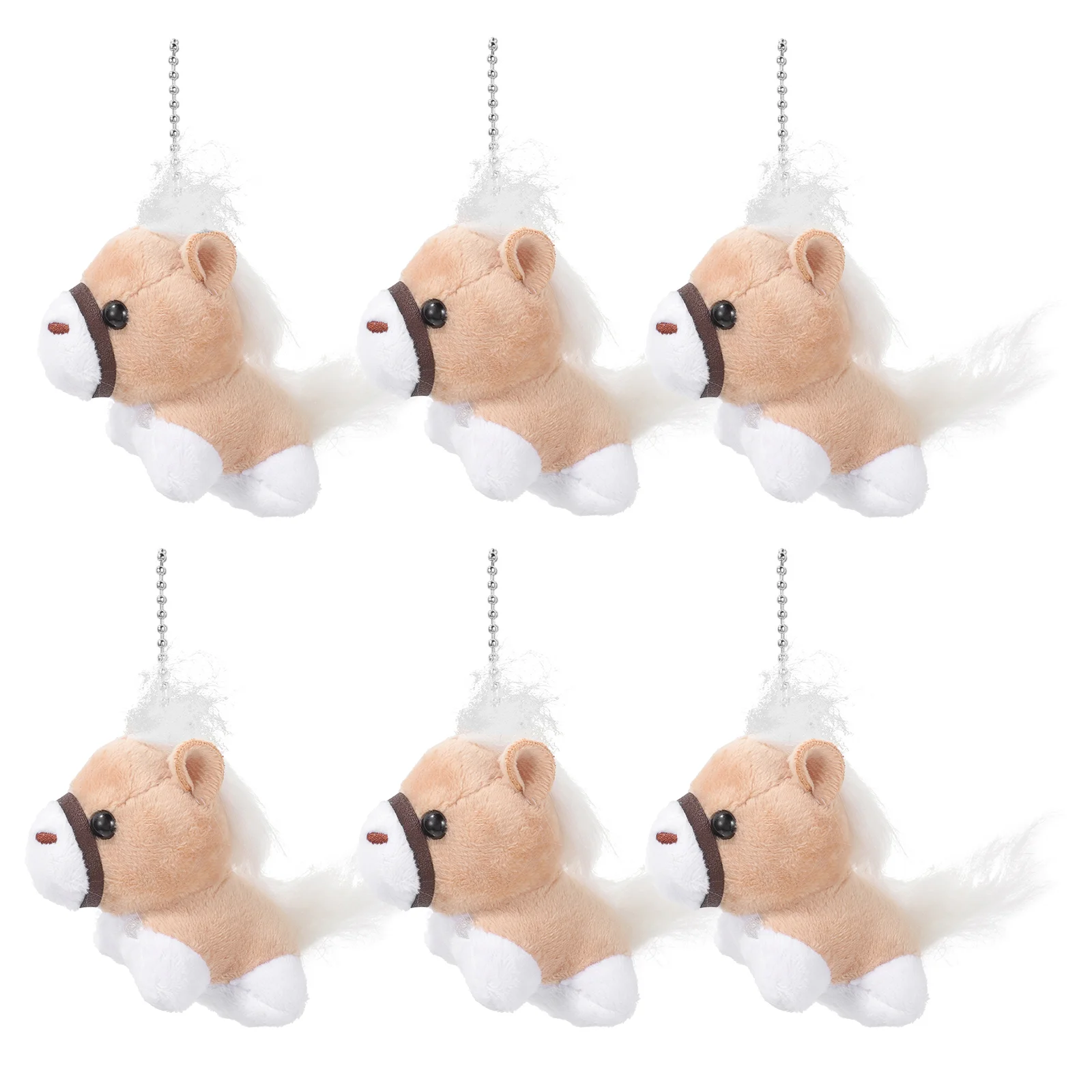 12 Pcs Pony Toy Horse Stuffed Soft Toy Plush Pendants Backpack Small Soft Fabric Horses Cute