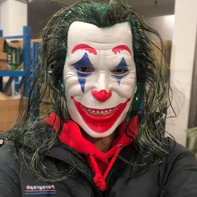 Косплей DC Джокер головной убор маска улыбающееся анфас светящаяся светодиодная