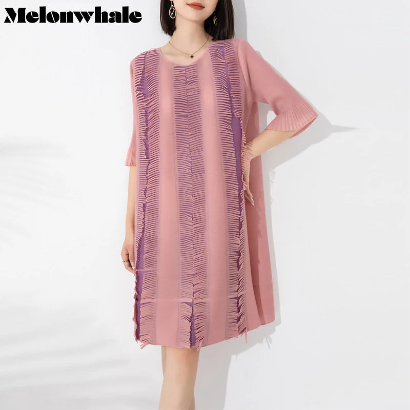 

Мини-платье женское Плиссированное контрастного цвета с V-образным вырезом и рукавами-фонариками