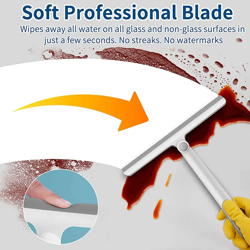 Вращающийся на 360 градусов скребок для душа стекла с силиконовым держателем