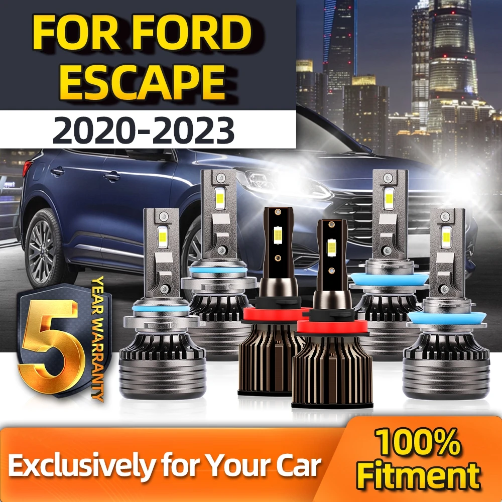

TEENRAM High Low 9005 H9 Fog Light H8 Bulbs Brightness Car Lamps 16000LM 6000K Kit White For Ford Escape 2020 2021 2022 2023
