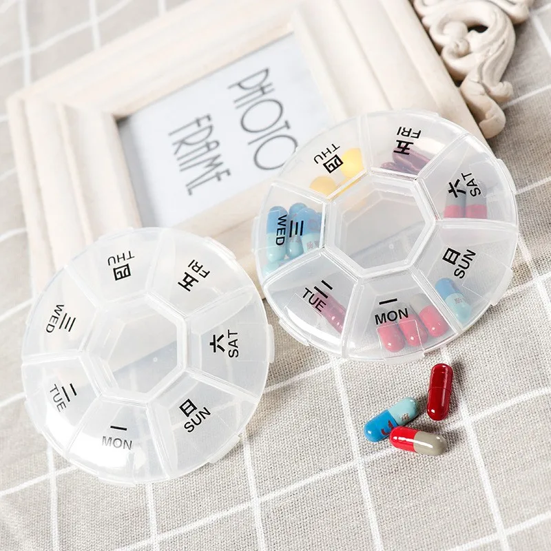 

7 Grids Portable Weekly Pill Box Storage Case Home Pill Case Container Mini Medicine Organizer Tablet Dispenser Splitters