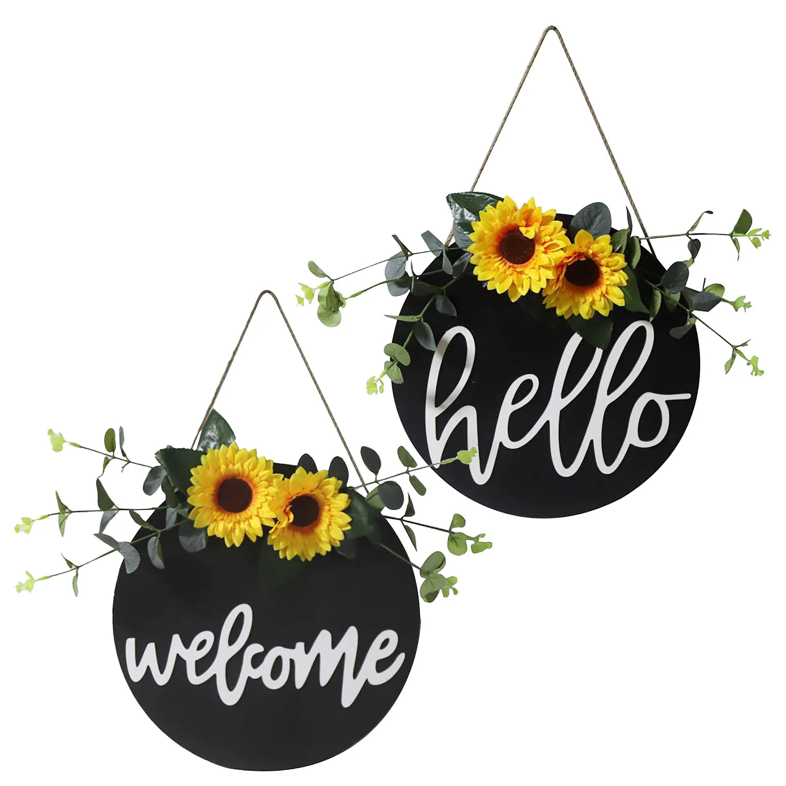 

Кухонная настенная декоративная утварь, имитация подвесного дома, деревянное зеленое растение, добро пожаловать с подсолнухом, дверной зна...