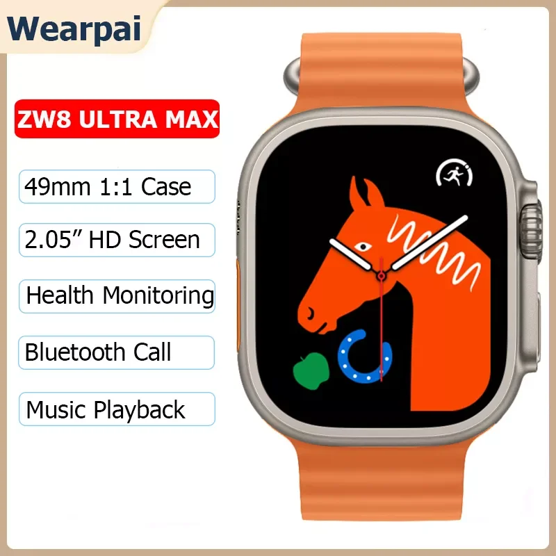 

Новинка умные часы 49 мм ZW8 ULTRA MAX монитор сердечного ритма Series 8 Смарт-часы с блокировкой ремешка для мужчин и женщин Bluetooth Вызов кровяной прес...