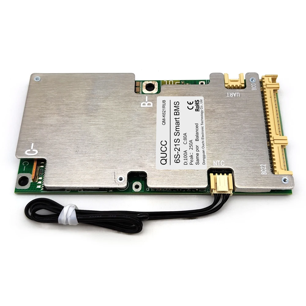 Qucc Smart BMS 8S 10S 12S 13S 15S 16S 20S 24V 36V 48V 100A Balance Board With Internal Bluetooth For 6S to 21S Li ion Lifepo4