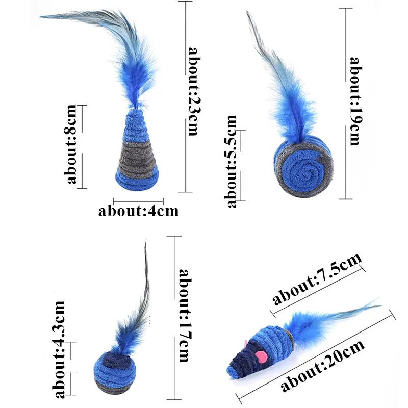 Игрушки для домашних животных ярко-синяя серия перья игрушки бросающие перо