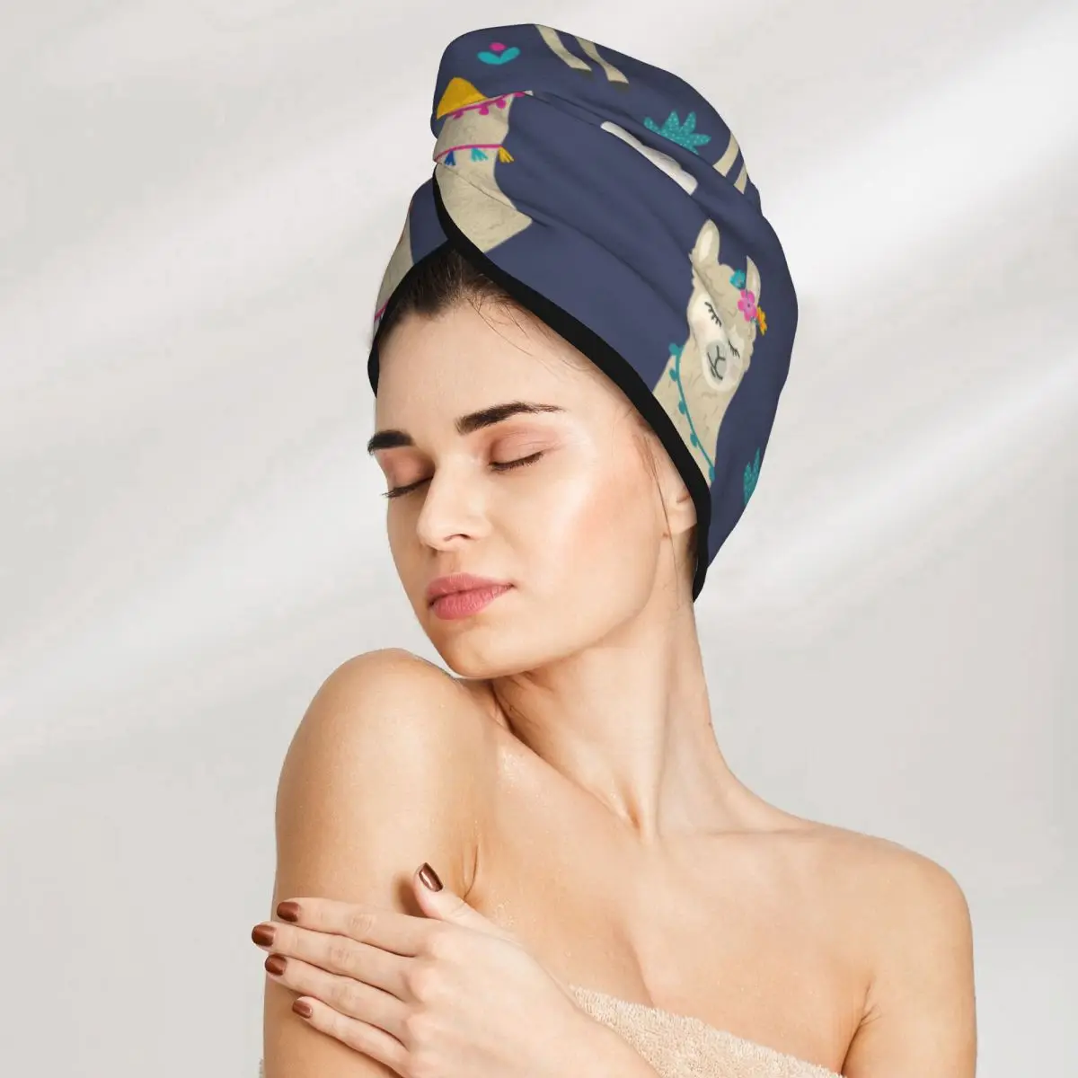 

Женское полотенце, мексиканская лама С КАКТУСОМ, полотенце из микрофибры, полотенце для сушки волос, быстросохнущее полотенце для девочек, ...