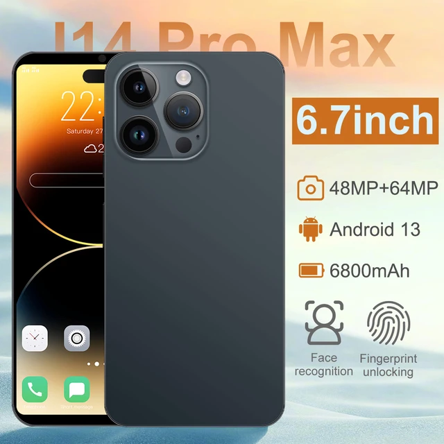 2022 Global Version i14 Pro Max 5G Smartphone 12G+512GB 6.7 inch Cellular 6800mAh Phone 5G Network 50MP Unlocked Dual SIM Ph