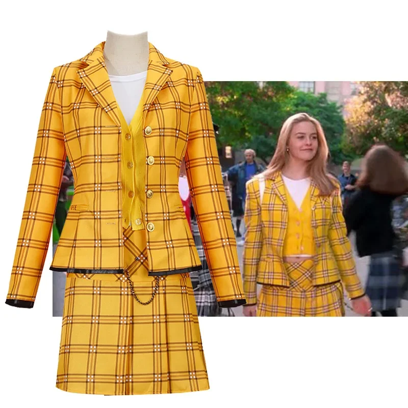 

Cher horomitz-yellow plaid adult costume film uniform