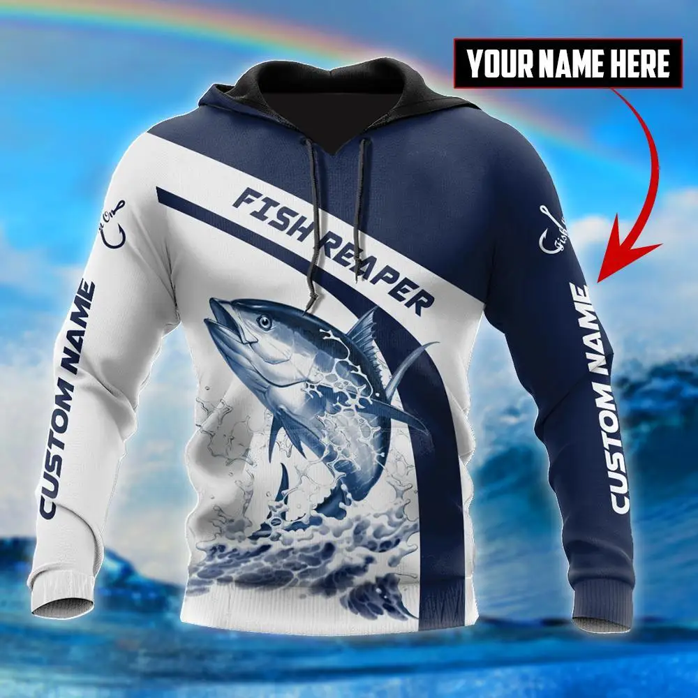

2021 New Spring and Autumn Fishing 3D printed men's hoodie Harajuku street unisex must-have casual jacket sportswear/Zipper A-08