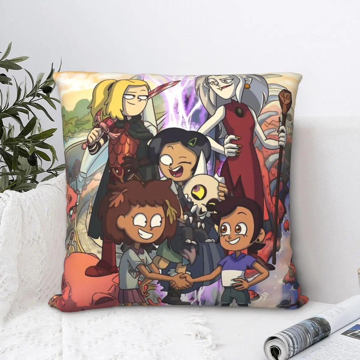 

Anime Cojines Throw Pillow Case The Owl House x Amphibia Cushion Home Sofa Chair Print Decorative Coussin