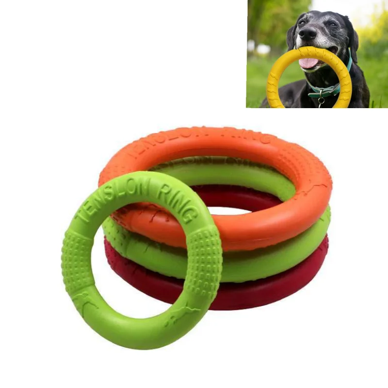 

EVA Dog Toy Training Ring Puller Puppy Flying Disk Bite Ring Chewing Toys Outdoor Interactive Toy Dog Game Playing Pet Supplies