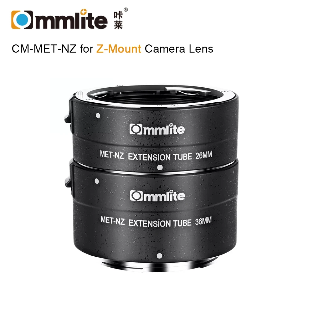 

Commlite CM-MET-NZ Z-mount автоматический макрообъектив адаптер удлинитель (26 мм, 36 мм) для объективов беззеркальных камер Nikon Z-mount