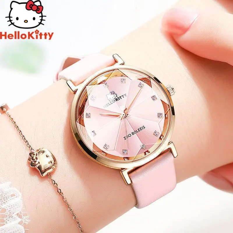 

Милые оригинальные часы Sanrio, водонепроницаемые электронные часы с зеркальной поверхностью Hello Kitty, зеркальные кварцевые часы с мультяшным ц...