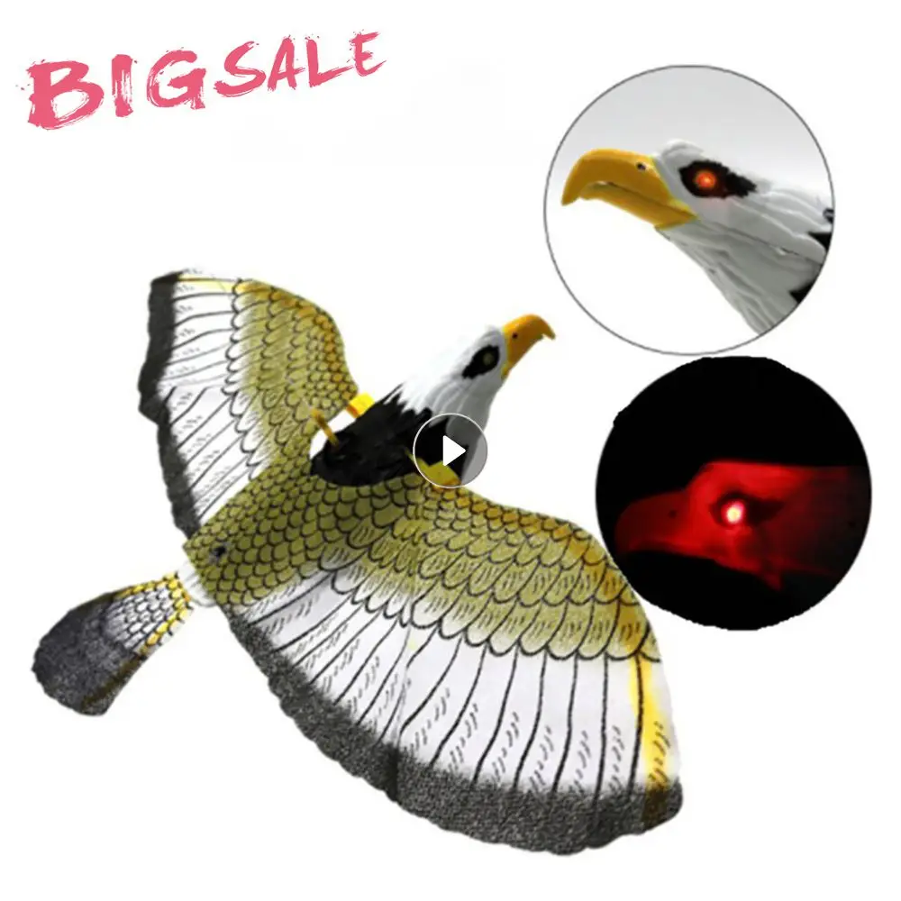 

New Creative Bird Repellent Hanging Eagle Flying Bird Scarer Garden Decoration 2 AA Batteries Portable Flying Bird Hanging Eagle