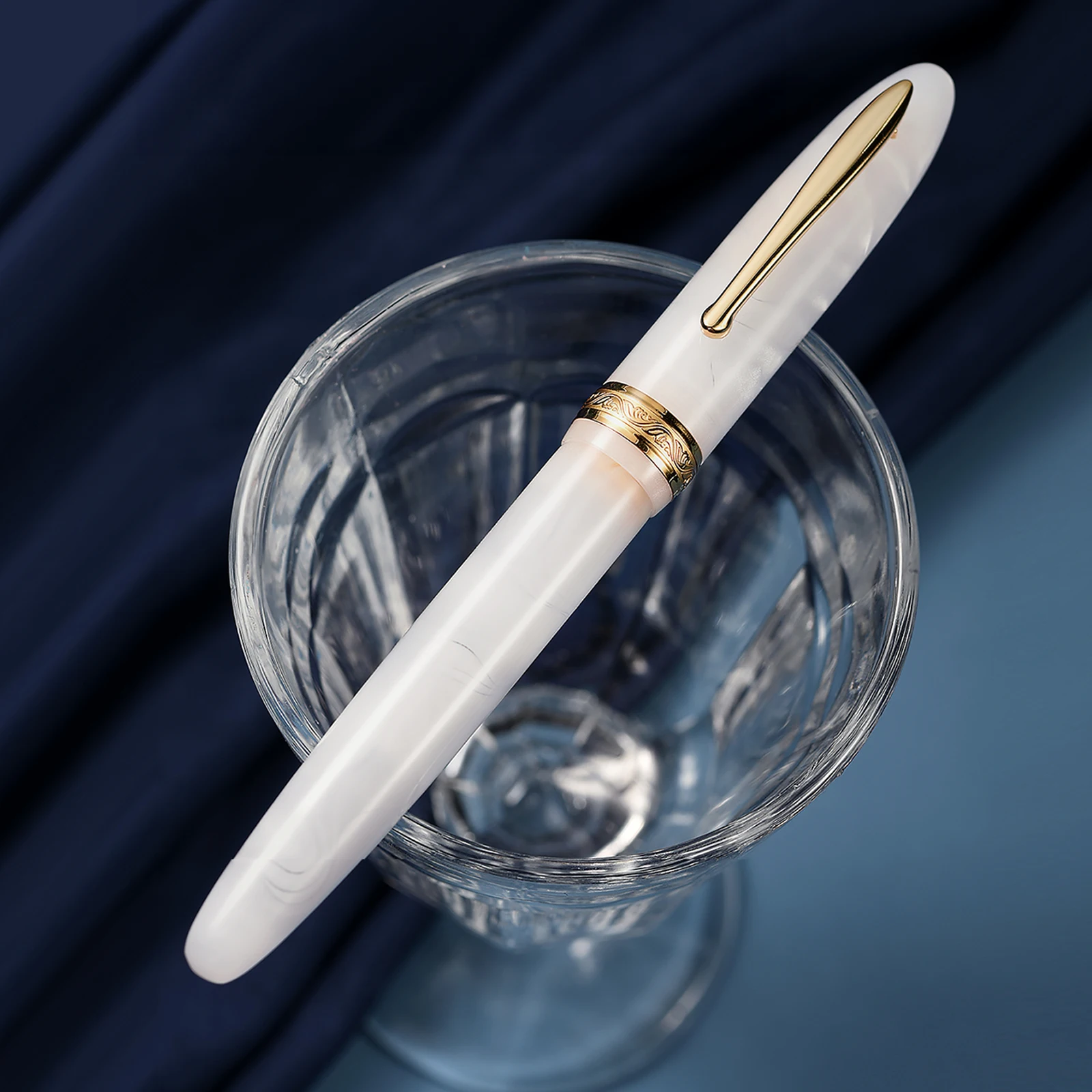 

New Hongdian N9 Fountain Pen Sea Of Cloud series Steel/Blade Nib Business Office Signature Resin Pen Rotating filling gifts Pens