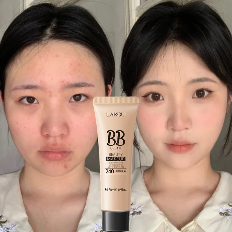 

30ml BB Cream Lasting Waterproof Smooth Liquid Foundation Concealer Cream Moisturizing and Brightening Skin Natural Face Makeup