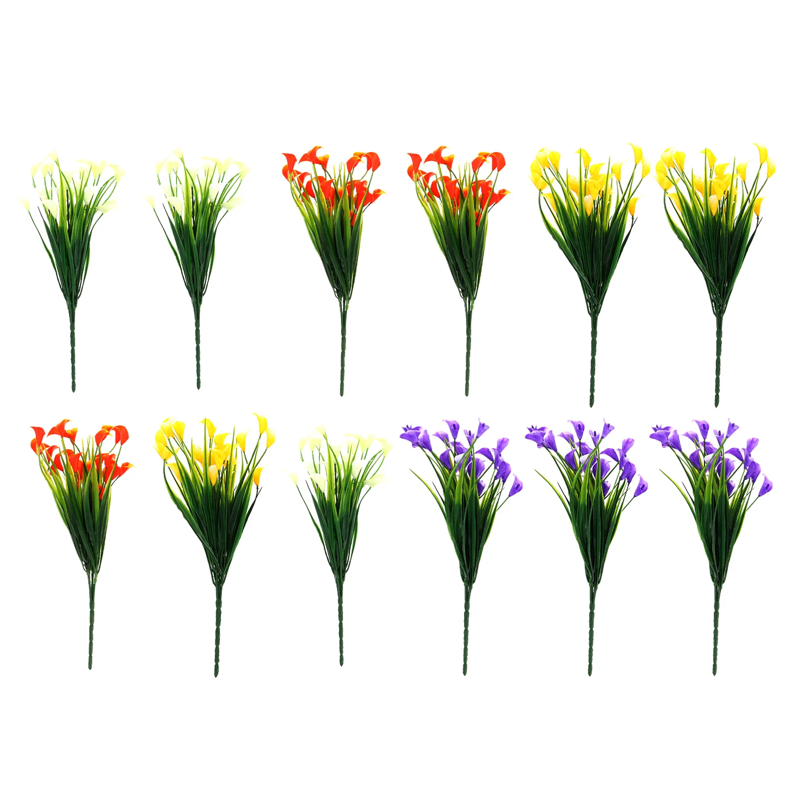 

12 Bundles Fake Plants Bouquet Plastic Calla Lily Bouquet Arrangement Decors