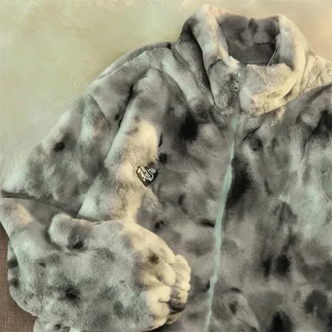 

Rabbit Fur Motorcycle Jacket Clothing Fashion Plush Thick Winter Clothes Jackets Loose Casual Coat Women Tops