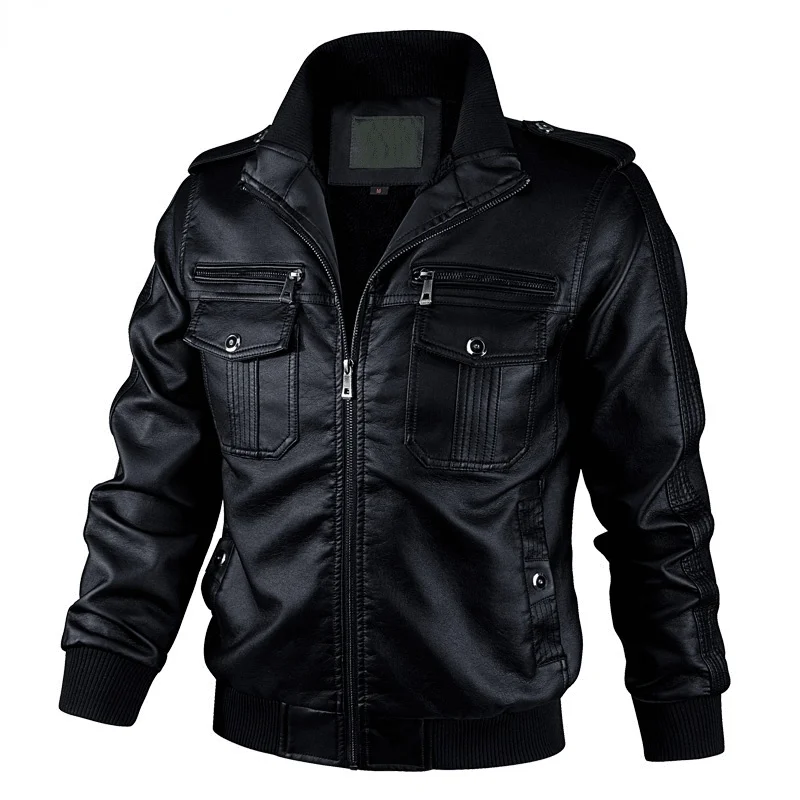 

Куртка мужская демисезонная из экокожи, 5XL, 6XL