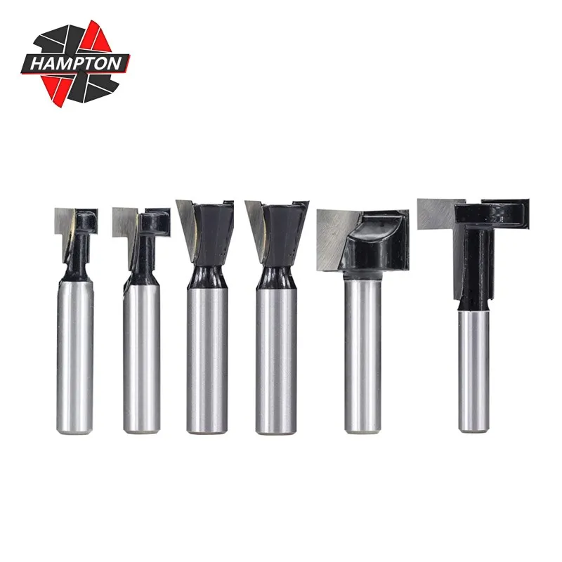 

Hampton Woodworking Cutter 8mm Shank Black Bottom Cleaning T-Slot Router Bit Tenon Milling Cutter Engraving Cutting Tool