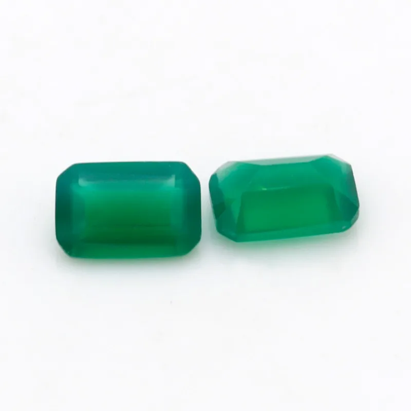 

Natural High Quality Green Agate Loose Gemstone Octagon Cut 5x7mm Manufacturers Direct Jewelry with Stone to Accept Custom Size