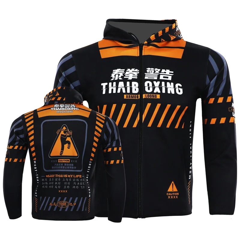 

Спортивная куртка для мужчин и женщин, повседневный боксерский спортивный костюм, комплект из двух предметов, топ с капюшоном и брюки, тайская борьба
