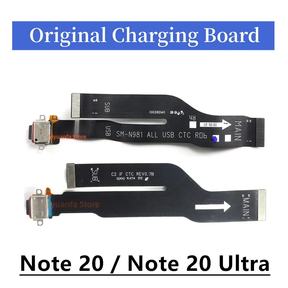 Оригинал для Samsung Galaxy Note 20 Ultra N981B N981U N980F N985F N9860 N986B USB порт гибкий кабель док-станция зарядная плата