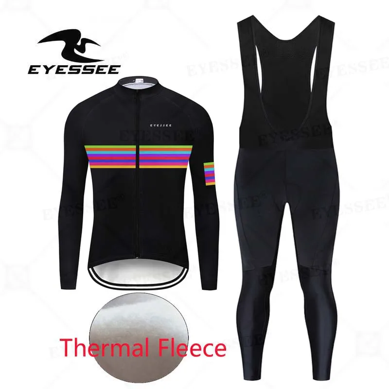 

Зимняя Теплая Флисовая футболка EYESSEE, комплект одежды для горных гонок, велосипедная одежда, комплект велосипедной футболки, одежда для вел...