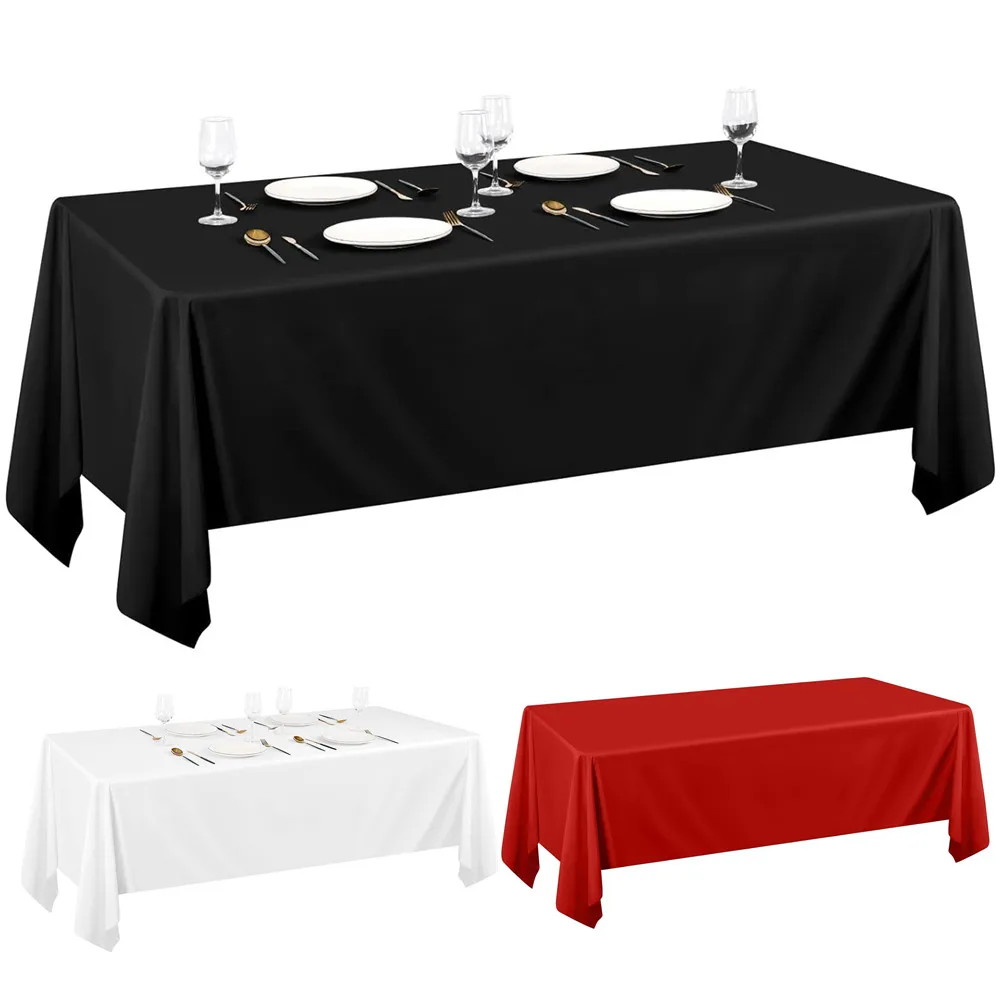 Однотонная Прямоугольная Скатерть Atlas 54x108 Дюймов Маслостойкая Многослойная