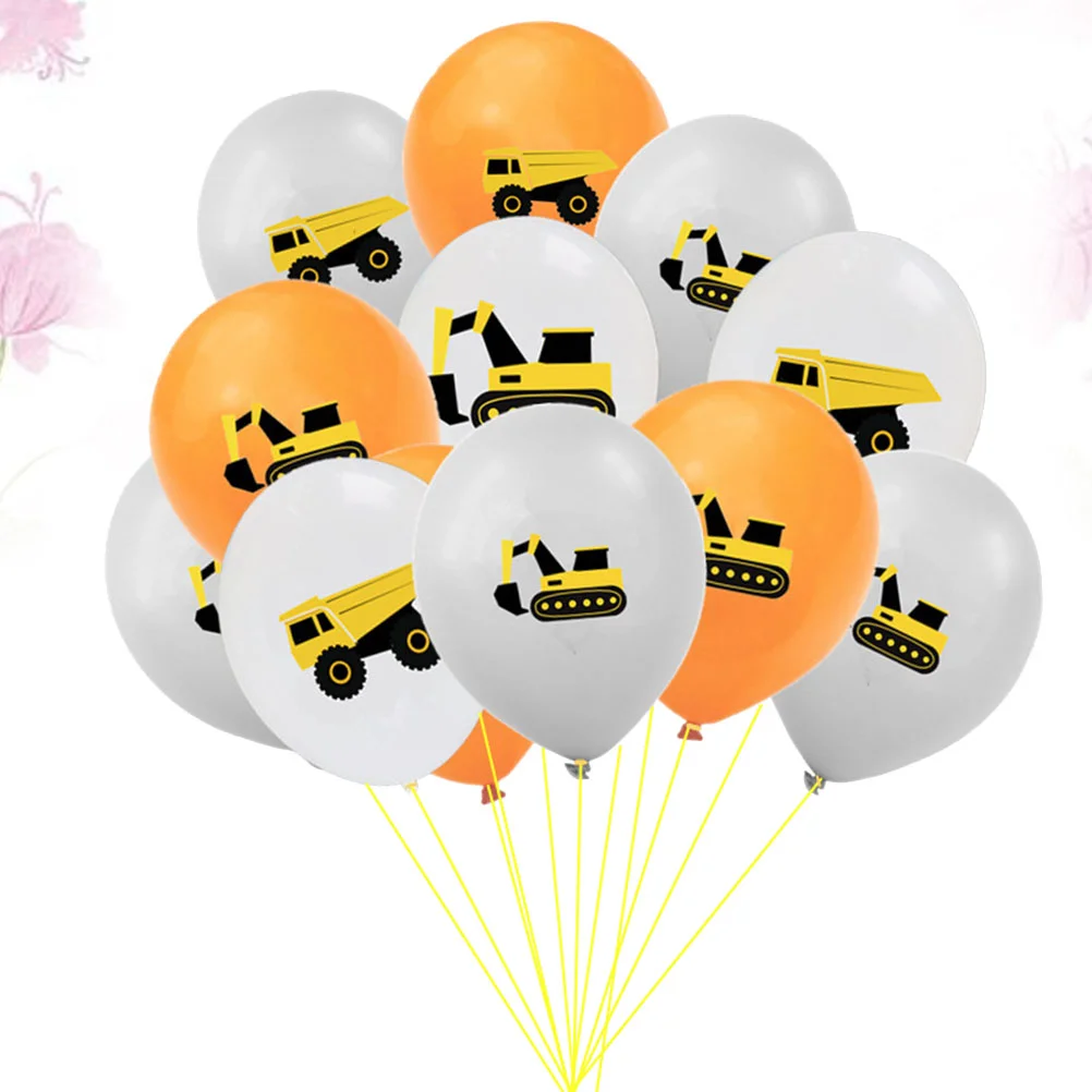 

Balloons Party Construction Birthday Truck Balloon Latex Dump Boys Theme Excavators Vehicle Anniversary Supplies