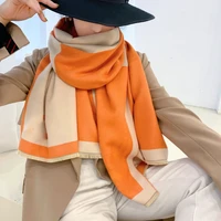 2022 luxury letter print cashmere scarf winter women warm blanket shawls wraps pashmina brand blanket female thick bufanda