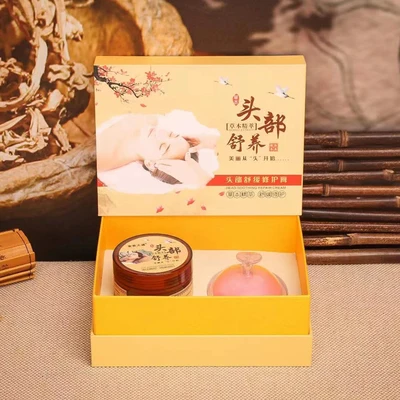 

Head therapy set box head soothing massage cream silicone capricorn brush nourishes hair scalp relieves meridian free foot bag