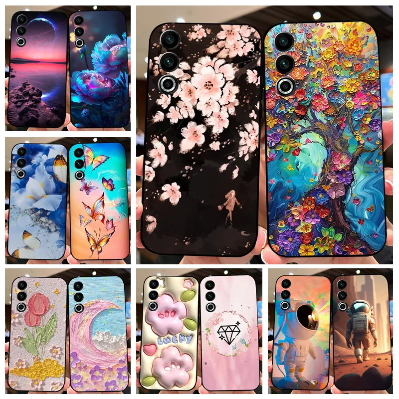 Для Meizu 20 5G чехол черный силиконовый из ТПУ для телефона милый окрашенный мягкий