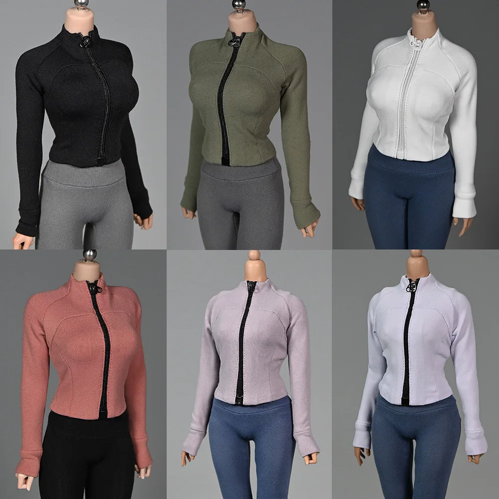 

1/6 Female Tight Stretch Tops Yoga Sport Clothes Calf Socks Model Fit 12'' Soldier Action Figure Body Dolls