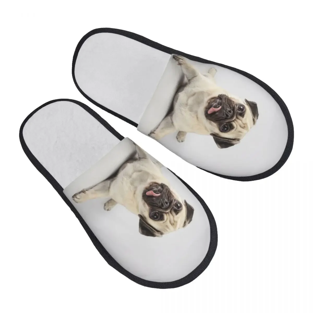 Домашние тапочки для любопытных Мопсов теплые домашние плюшевые мягкие пушистые