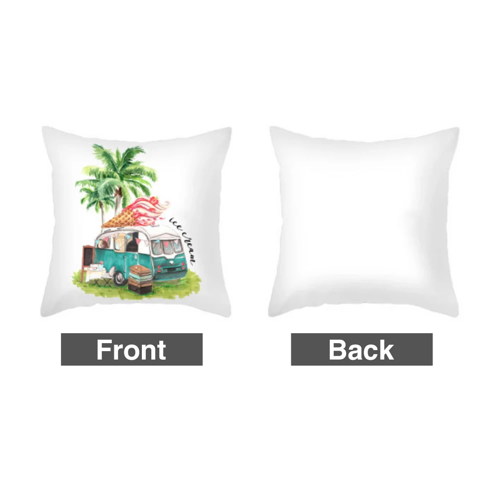 

4pcs 45x45cm Car Seat Bed Zipper Tropical Fruit Chair Square Cushion Home Sofa Summer Decorative Living Room Bedroom Pillow Case