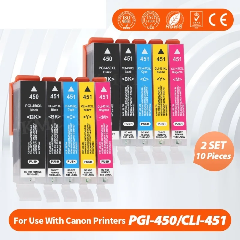 

5 Color Compatible PGI 450 CLI 451 Ink cartridge For Canon PIXMA IP7240 MG5440 MG6340 MX924 MG7140 MG6440 Printers