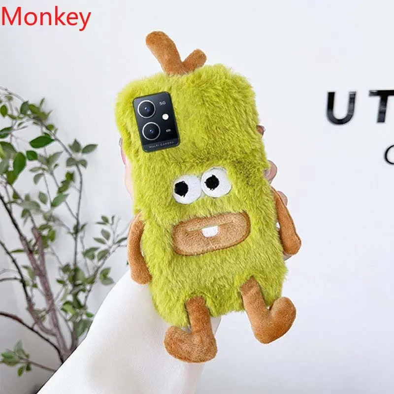 

Funny Cute Cartoon Fluffy Phone Case For VIVO V25 V23 V21E V20 Y20 Y15 Y16 Y02S Y77 Y76 Y21 Y31 Y22 Y33S Y35 Soft Silicone Cover