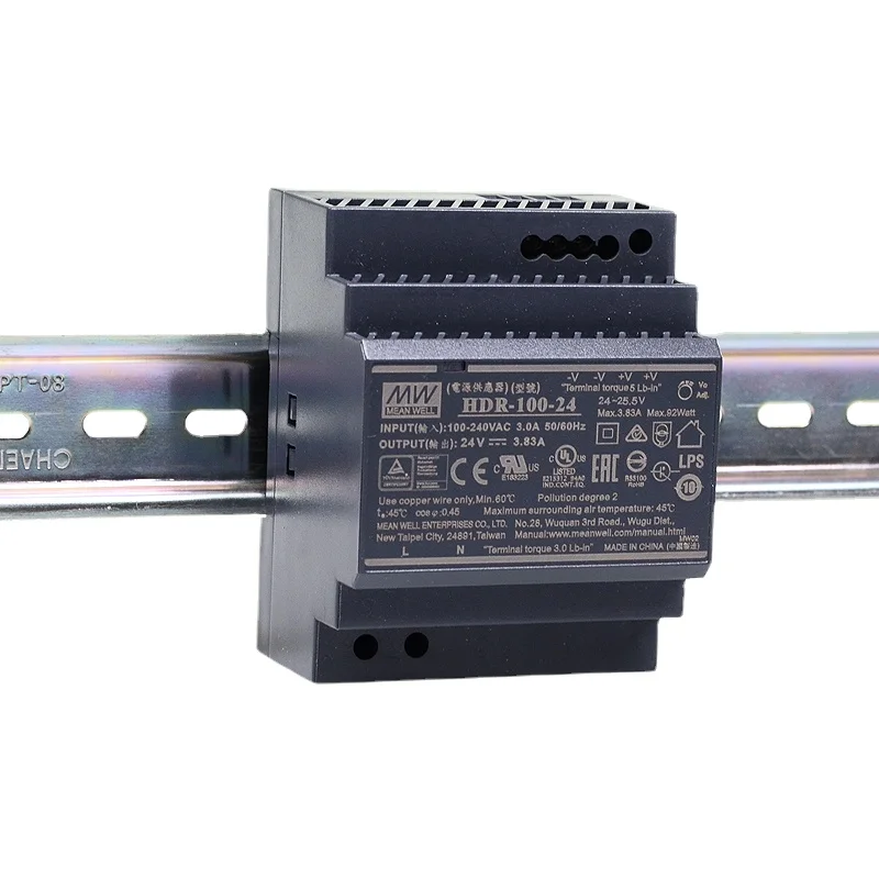 

HDR-100 Taiwan Meanwell 12/15/24/48V-N rail type DC switching power supply 100W DR Original