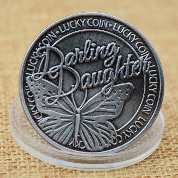 Сувенирные монеты с бронзовым покрытием Darling Daughter четырехлистный клевер
