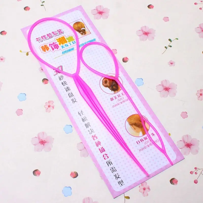 

2Pcs/Set Women Girls Ponytail Styling Maker Clip Tools Hair Ties Braider Accesso