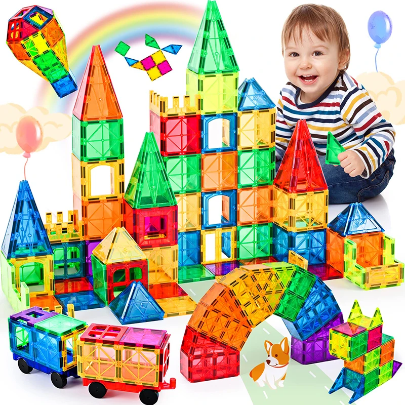 

Toys For Magnet Blocks 82-32PCS Children Big Tiles Building Kids Constructor Size Magnetic Bricks Toy Designer Educational Gifts