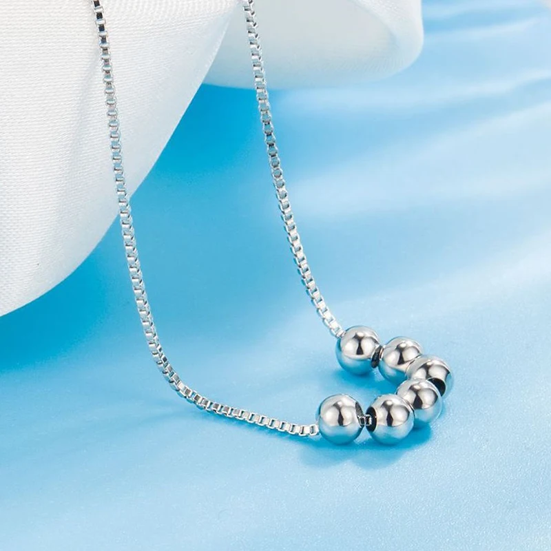 

Fashion Simple Stylish Beads Pendant Necklaces Thin Elegant Box Chain Choker Personality Accessory Jewelry For Women Best Gifts